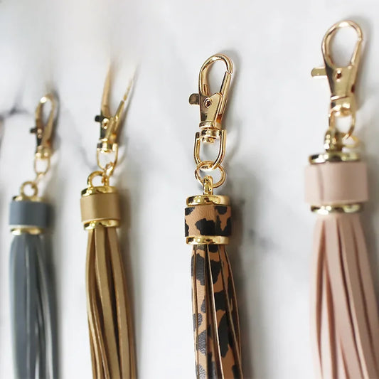 Simran Leather Tassel Keyring - 8 Colours Available